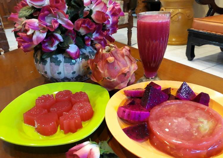 gambar untuk resep Puding alpukat kulit buah naga, jus kulit buah naga