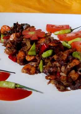 tumis tongkol suwir (oseng tongkol pete udang)