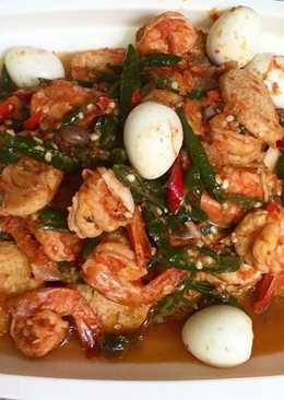 Udang tauco tahu telur puyuh