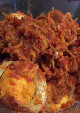 Balado telur tempe dan teri medan