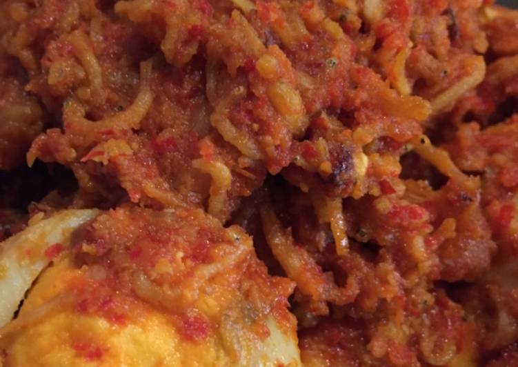 Resep Balado telur tempe dan teri medan Kiriman dari Devi Putri Natalia