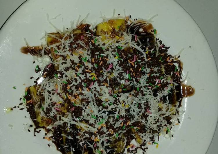 gambar untuk cara membuat Pisang bakar coklat keju