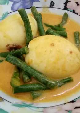 Gulai telor dan kacang panjang