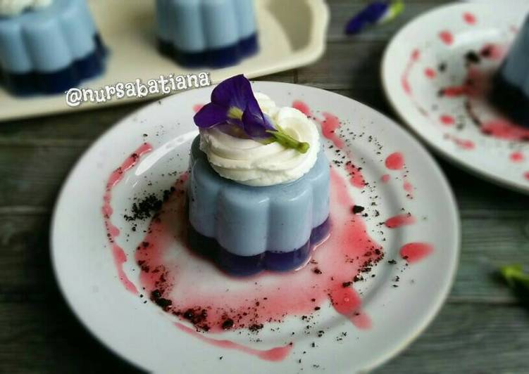 gambar untuk resep makanan Puding Bunga Telang (#postingrame2_puding)