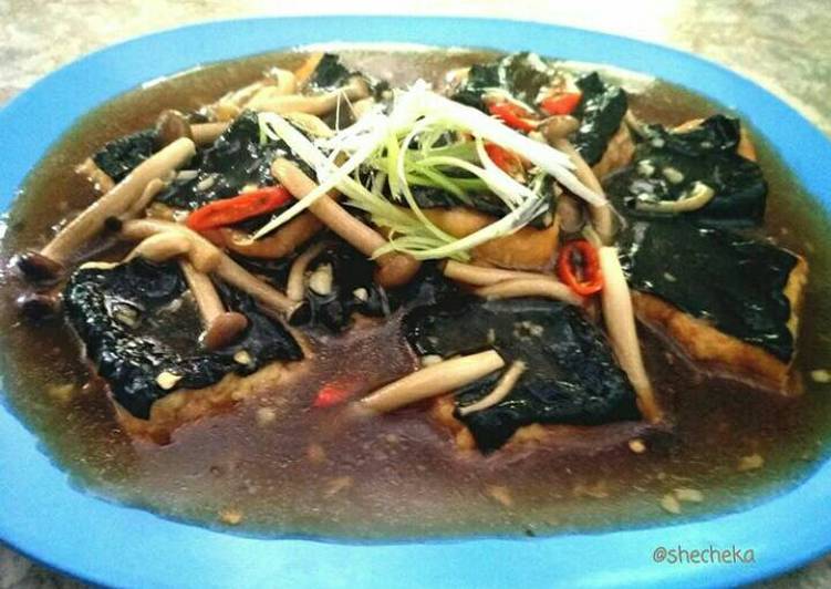 resep lengkap untuk Nori tofu with shimeji mushroom