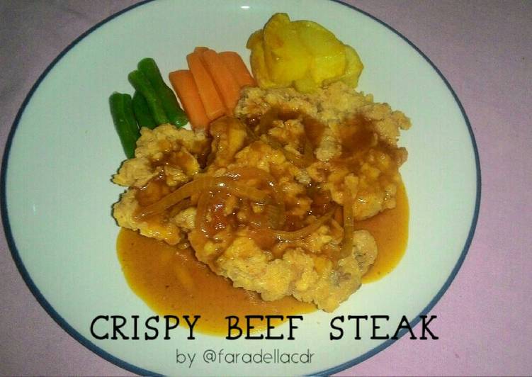 gambar untuk resep makanan Crispy Beef Steak with Brown Sauce