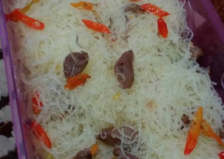 bahan dan cara membuat Tumis bihun putih super pedas