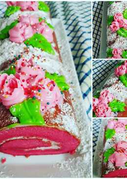 Red velvet roll cake