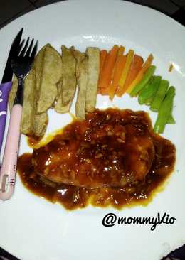 Steak ayam saus manis gurih untuk anak 2 thn ok