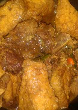 Krengsengan daging petis Jawa ft tahu goreng