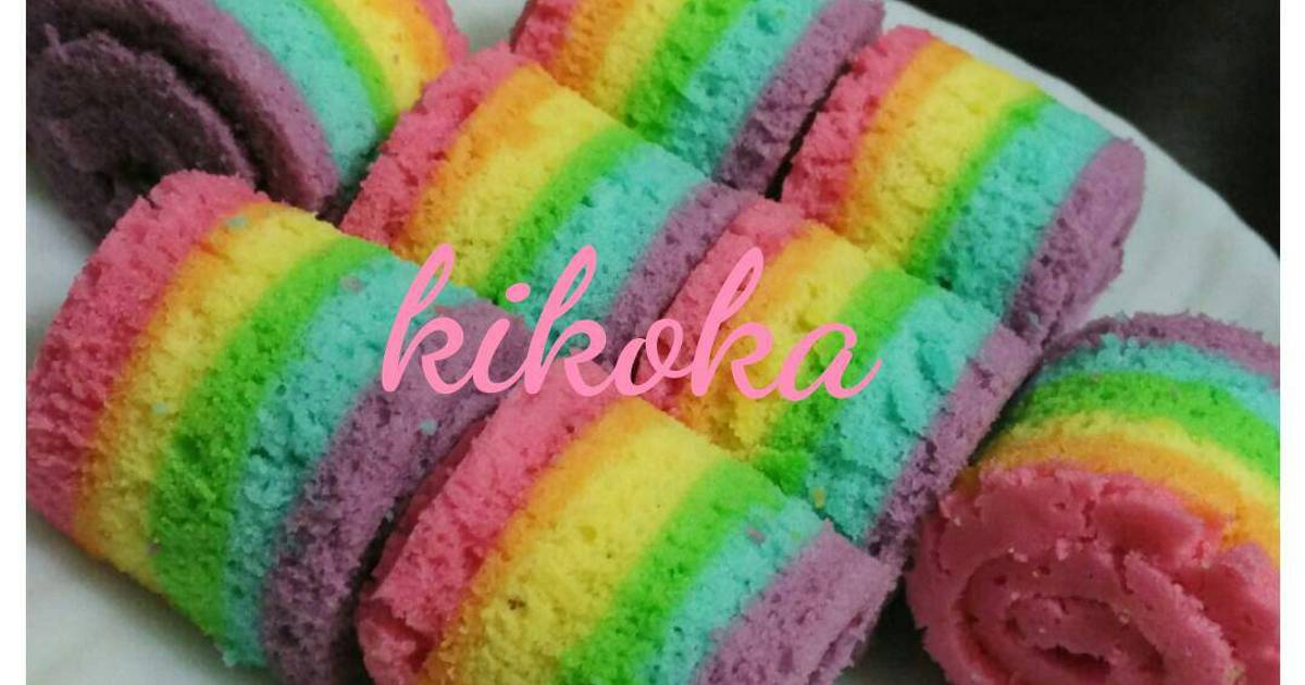 Resep Mini Rainbow Roll Cake