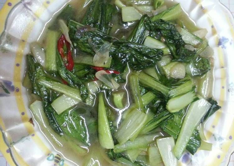 cara membuat Sayur (PAK CHOY) Goreng Ikan Asin