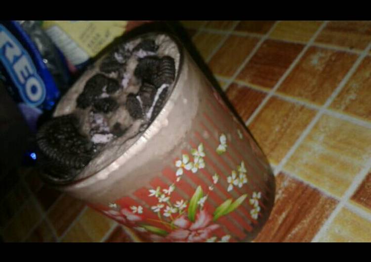 cara membuat Milkshake oreo ice cream flavor