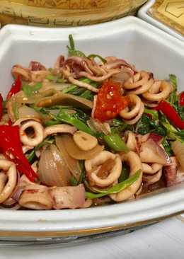 Cumi cah kangkung saus tiram