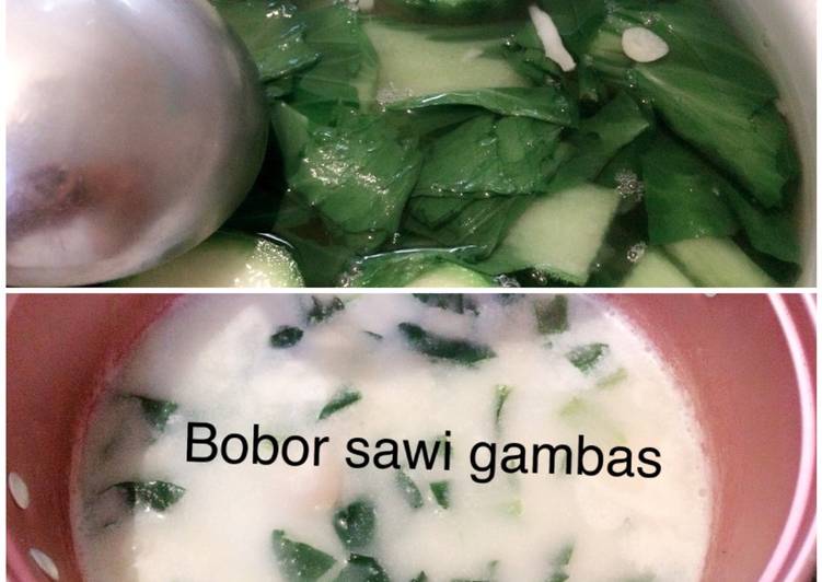 resep lengkap untuk Bobor sawi gambas