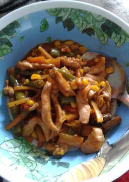 Ayam Sayuran saos lada hitam(diet GM day 6)#menu anak kosan