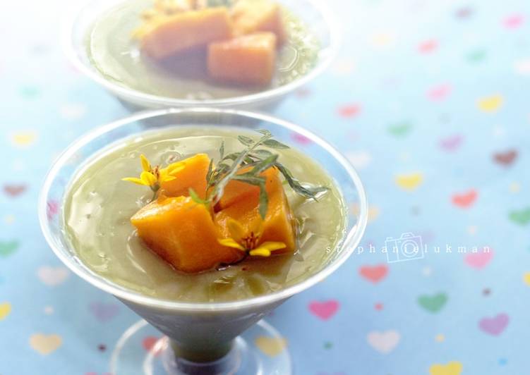 cara membuat Matcha Silky Pudding