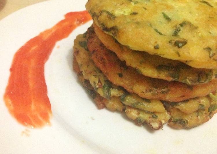 bahan dan cara membuat Spinach Potato Pancake