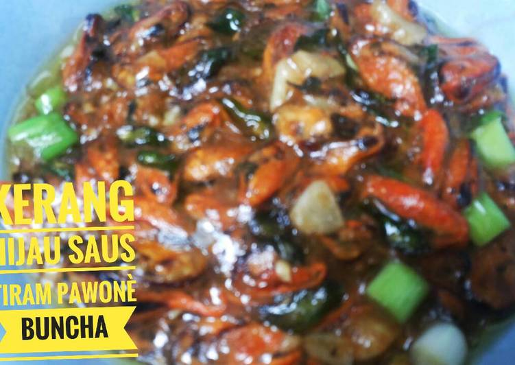 resep lengkap untuk Kerang Hijau saus tiram pedas pawonè Buncha