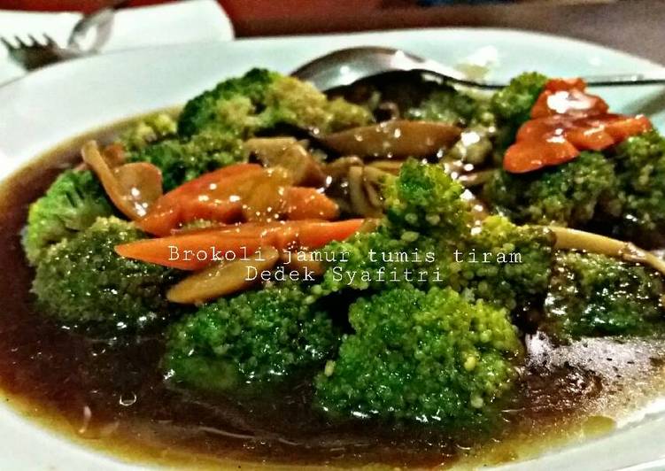  Resep  Brokoli  jamur  tumis tiram oleh Dedek Syafitri 