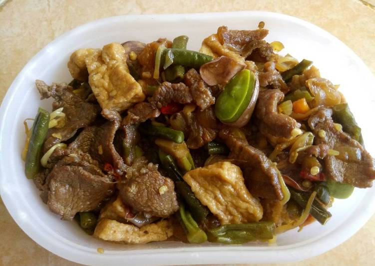 resep Oseng2 (Tahu,Daging,kacangPanjang,cambah,Pete)