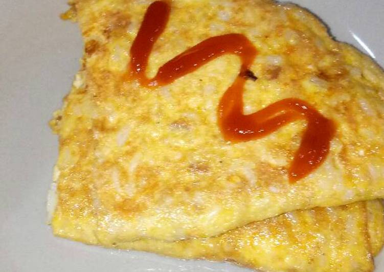 Resep Omelette nasi keju, menu diet mudah Kiriman dari Mak Win