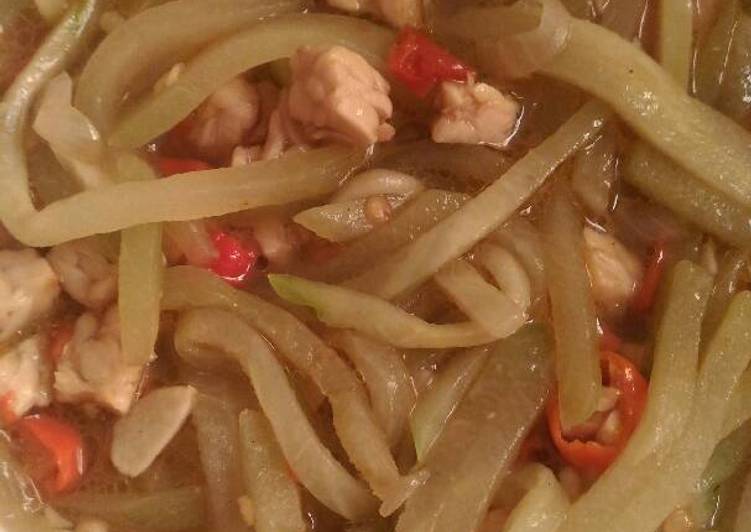 resep lengkap untuk Oseng labu siam tempe