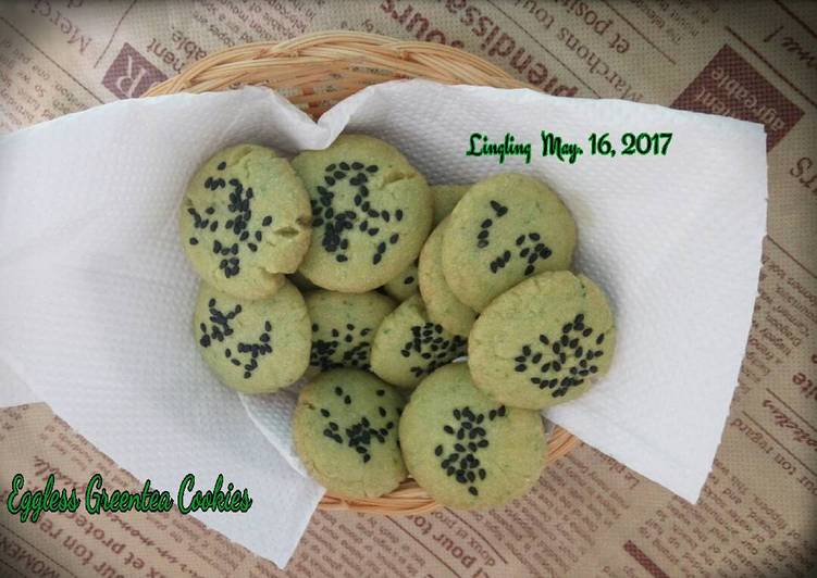 gambar untuk resep makanan Eggles Greentea Cookies / kukis matcha tanpa telur