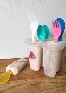 Strawberry Banana Creamy Popsicle / stroberi pisang krim es gagang