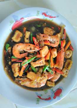 Udang tahu saus lada hitam