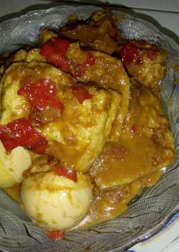 Tahu-telor bumbu lapis gula merah