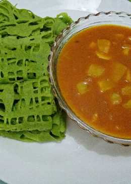 Roti Jala Bayam Kuah Kari