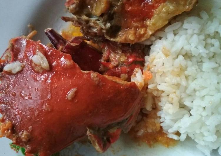 cara membuat Kepiting saos tomat pedas