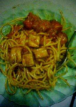 Spaghetti Saus Udang-Tahu Asam Manis