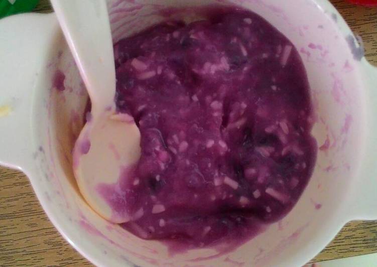 resep makanan Puree ubi ungu keju - mpasi bayi 8m+