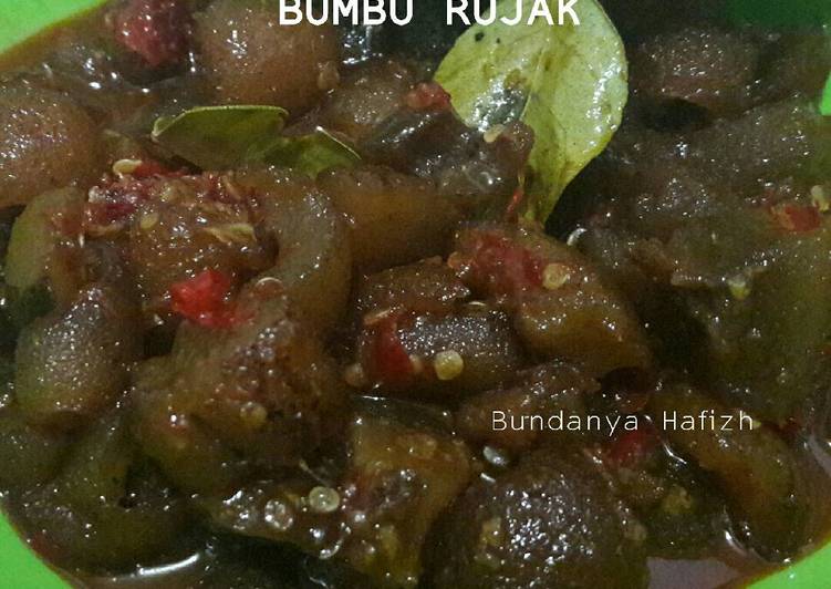 resep lengkap untuk Cingur sapi bumbu rujak