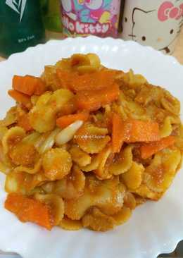 Tumis makaroni ayam sayur