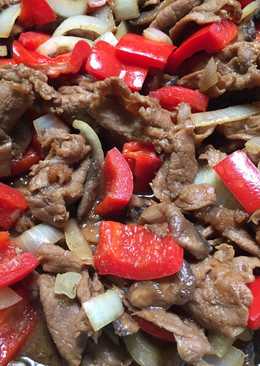 Daging cah jamur paprika