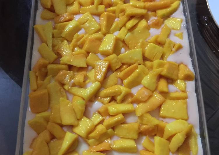 cara membuat Silky puding mango