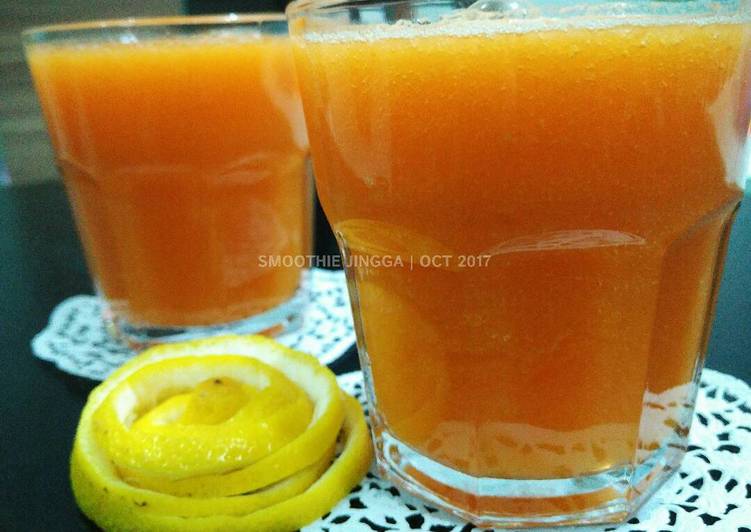 gambar untuk cara membuat Smoothie Jingga | Mangga-Lemon-Wortel