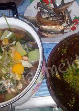 Sayur Bening kencur + Sambal goreng + Ikan asin