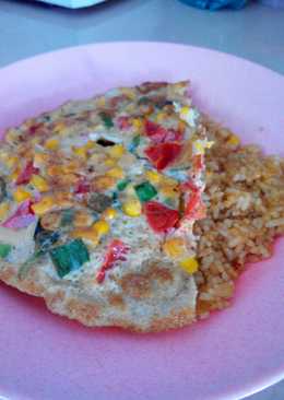 Omelet Sayur (Tomat, Jagung, Bayam)