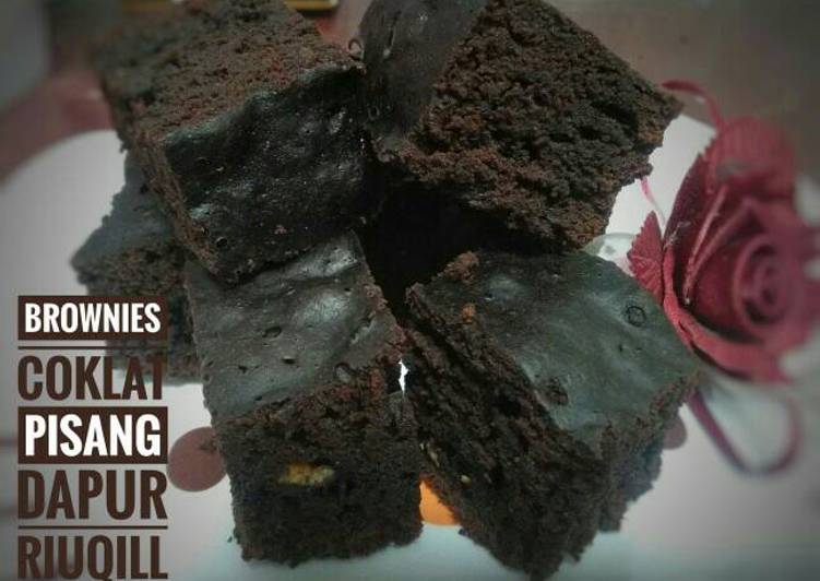 cara membuat Brownies Coklat Pisang Teflon