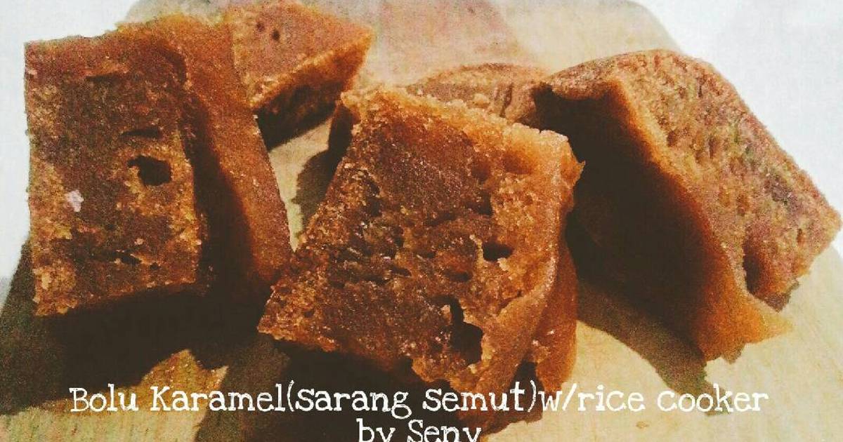 Resep Bolu Karamel/Sarang Semut (w/rice cooker)