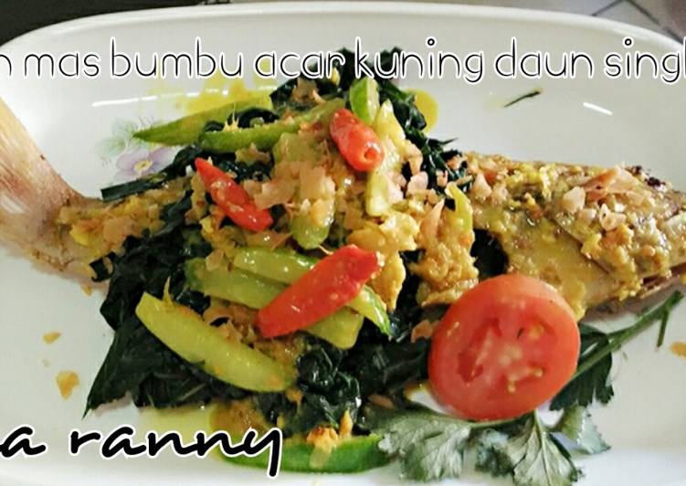 Resep Ikan mas acar kuning daun singkong - Ranny tanudibrata