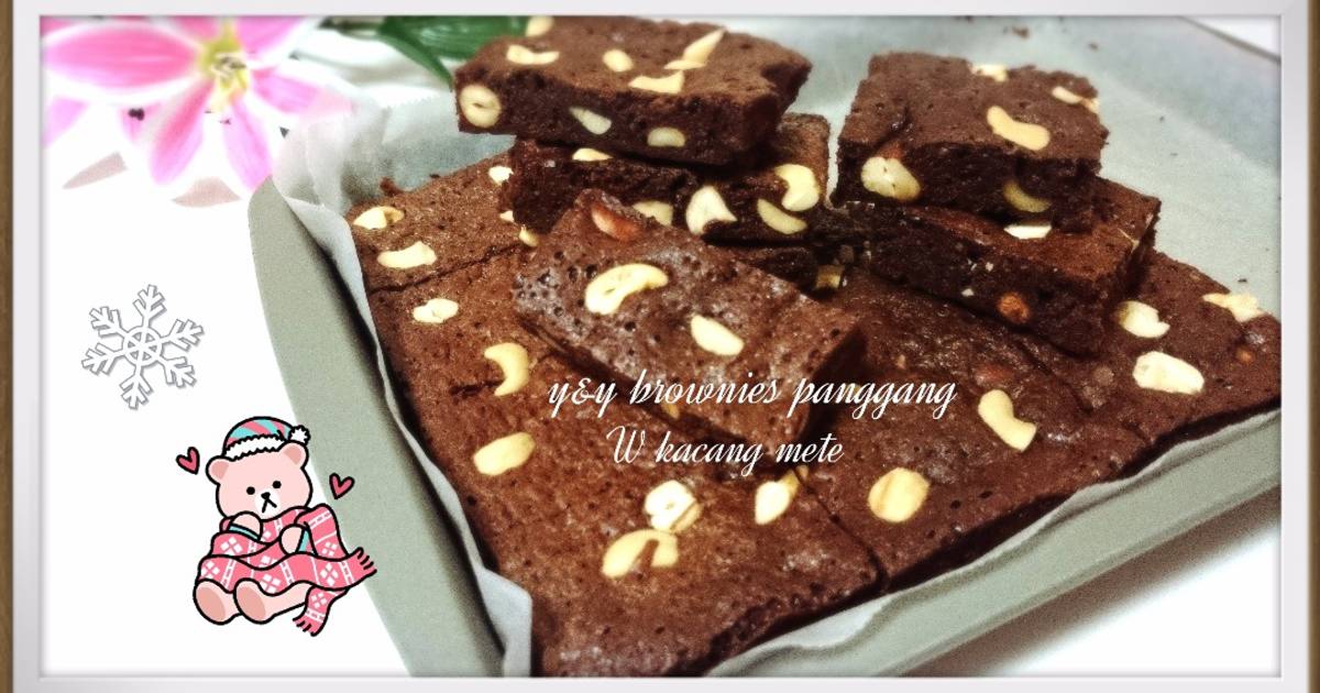 Resep Brownies panggang w kacang mete