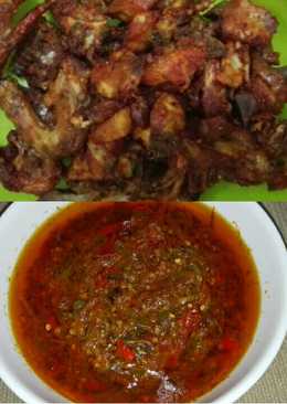 Sambal terasi + ayam goreng