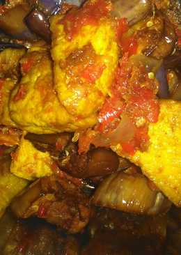 Balado terong + tahu bandung