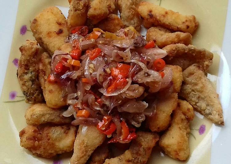 resep Gurame goreng sambal matah