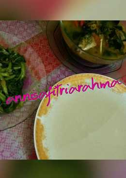 Papeda+kuah kuning+cah kangkung